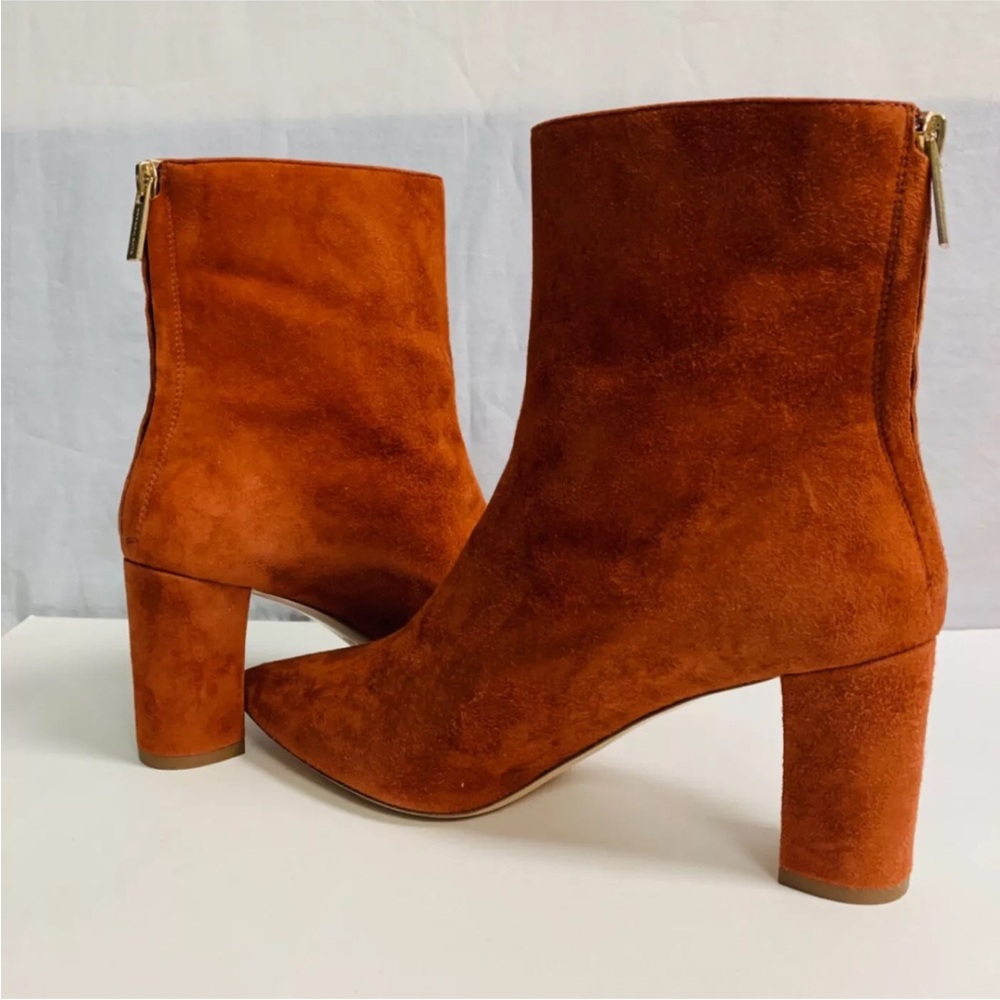 Source Unknown Rust Suede Ankle Boots